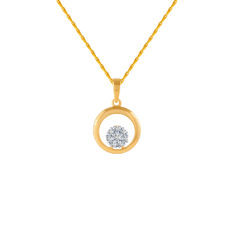 vintage-style sapphire necklace-14KT (585) Yellow Gold And Diamond Pendant For Women