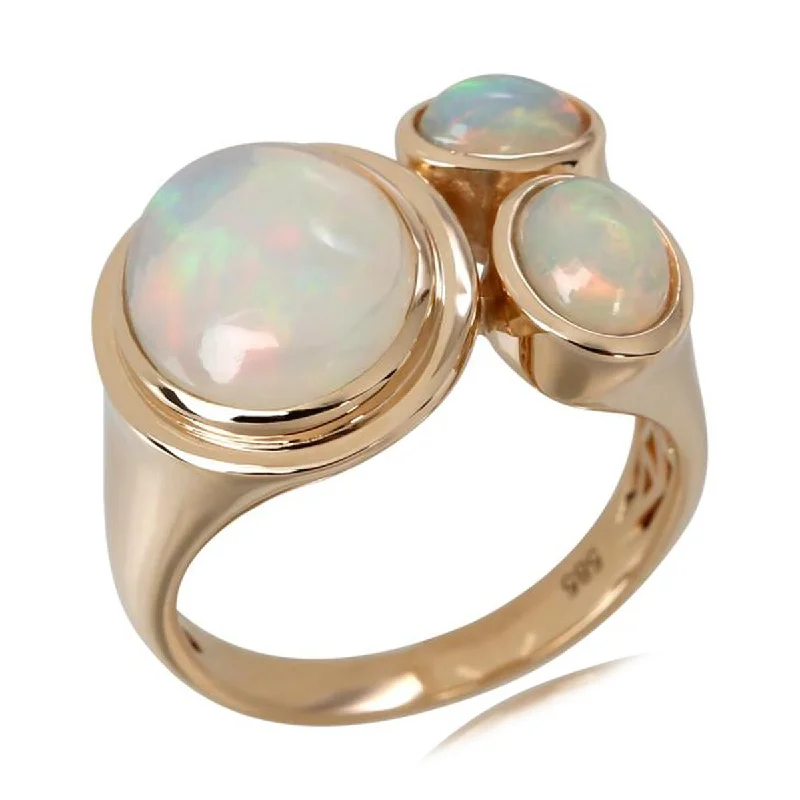 adjustable willow summit ring-14Kt Yellow Gold Ethiopian Opal Ring