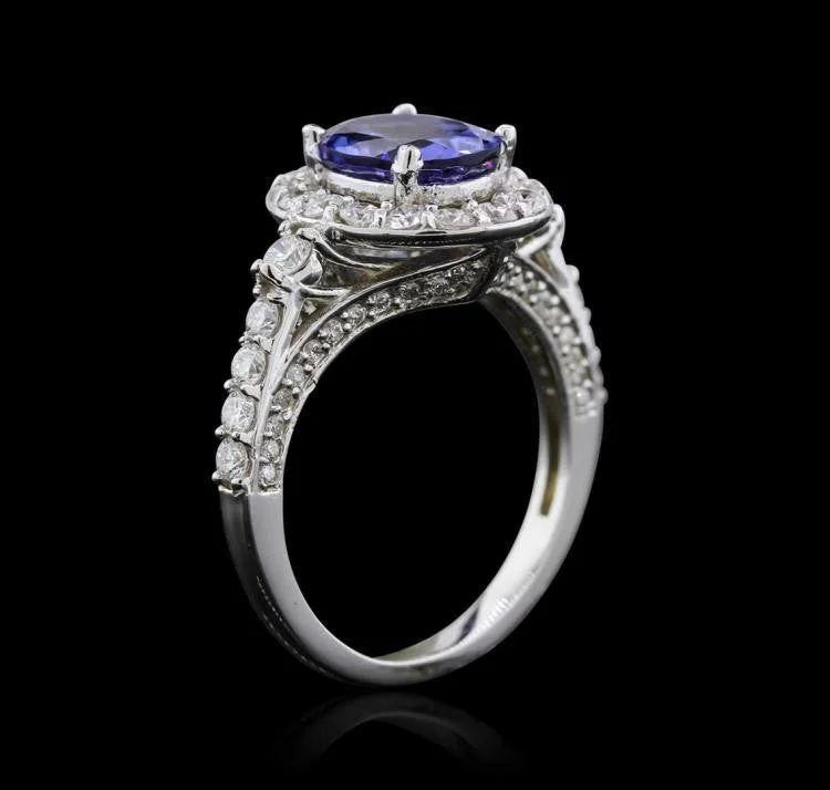 gothic-inspired bear claw ring-14KW 2.20 Tanzanite and Diamond Ring