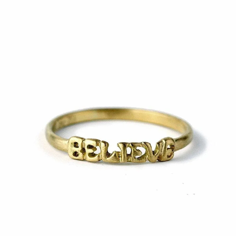 gothic-inspired bat talon ring-18k Yellow Gold  Believe Ring