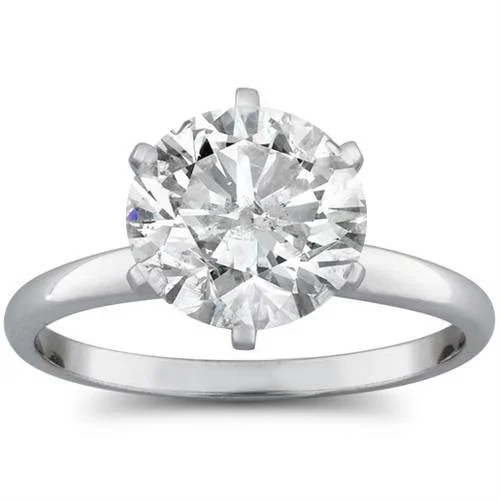 nature-themed crest peak ring-2 1/15ct Round Diamond Solitaire Engagement Ring 14K White Gold