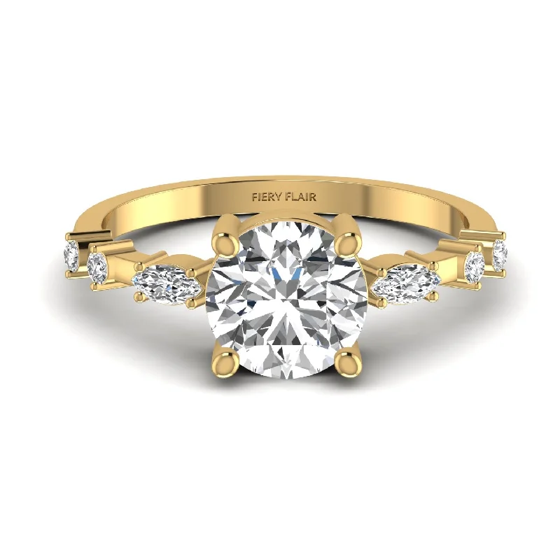 modern tiered topaz ring-2.29CT Marquise Round Cut Diamond Ring