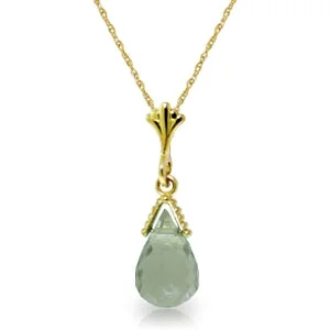 adjustable blaze necklace-2.5 Carat 14K Solid Yellow Gold Pastime Green Amethyst Necklace