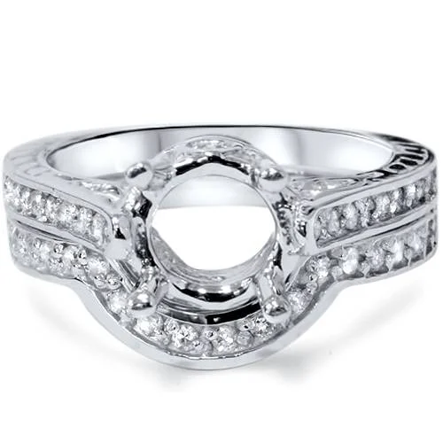 gothic-inspired eagle claw ring-3/4ct Diamond Engagement Vintage Wedding Ring Mount