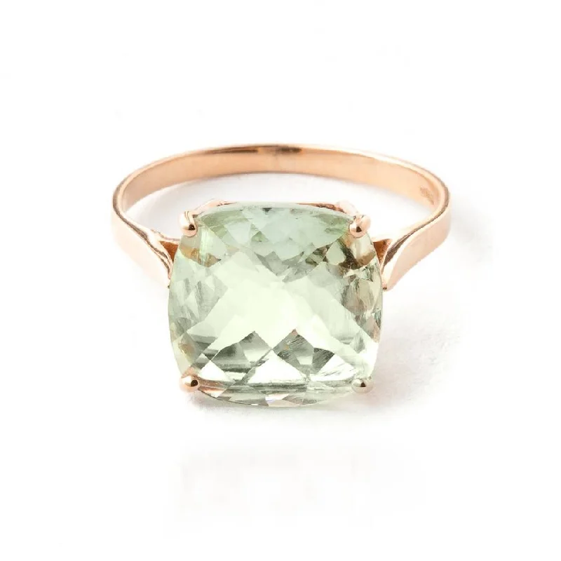 bohemian peak summit necklace-3.6 Carat 14K Solid Rose Gold Spellbound Green Amethyst Ring