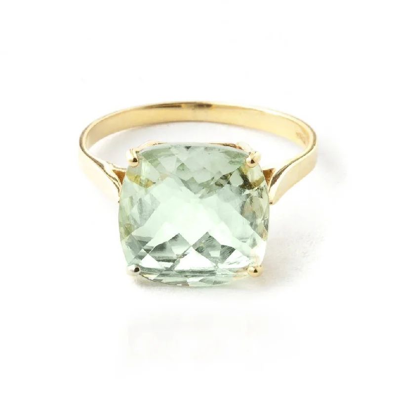 bold topaz summit peak necklace-3.6 Carat 14K Solid Yellow Gold Cabaret Green Amethyst Ring