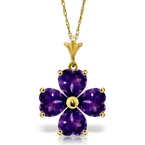 striking ruby cluster necklace-3.8 Carat 14K Solid Yellow Gold Desdemonia Amethyst Necklace