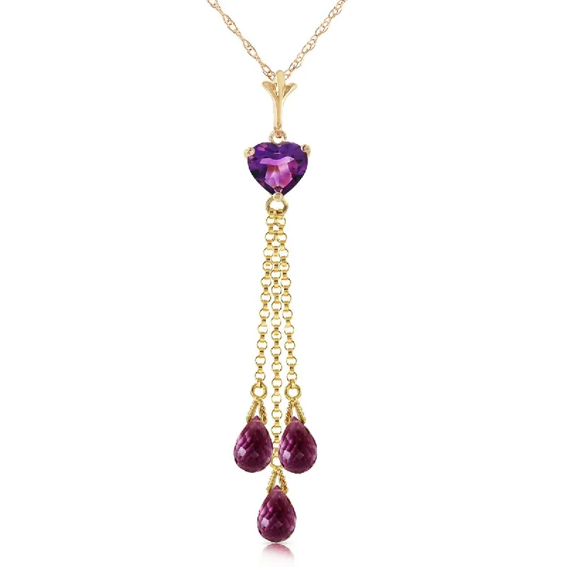 nature-themed ridge peak necklace-4.75 Carat 14K Solid Yellow Gold Always Love Amethyst Necklace