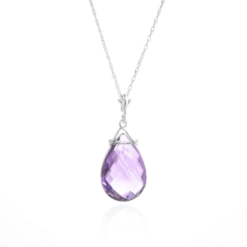 art deco jade necklace-5.1 Carat 14K Solid White Gold North Wind Amethyst Necklace