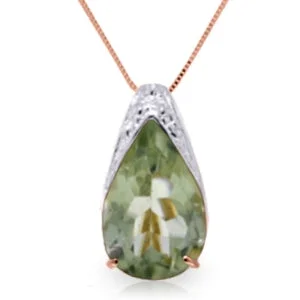 striking ruby cluster necklace-5 Carat 14K Solid Rose Gold Ocean Green Amethyst Necklace