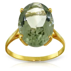 adjustable blaze necklace-7.55 Carat 14K Solid Yellow Gold Ring Natural Green Amethyst