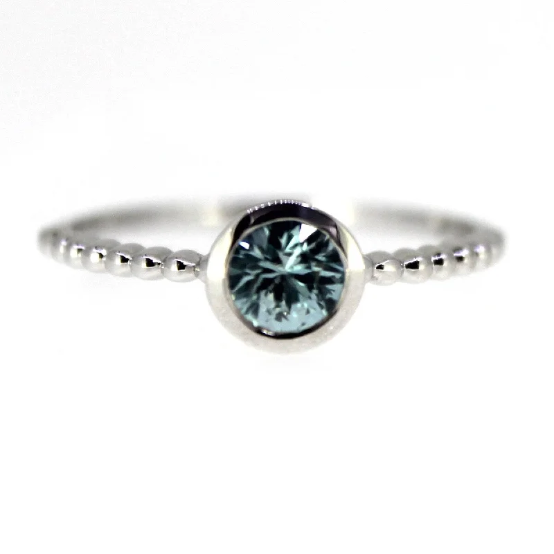 detailed filigree sapphire ring-925 Sterling Silver Blue Zircon Solitaire Ring