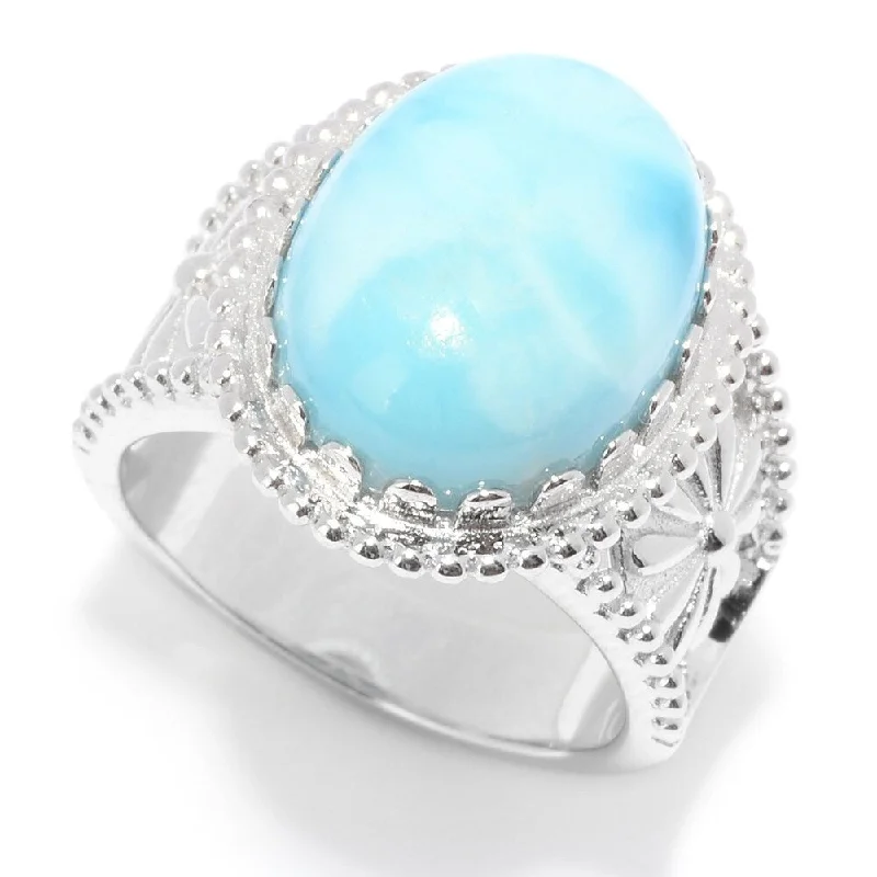 raw amethyst cluster ring-925 Sterling Silver Larimar Ring