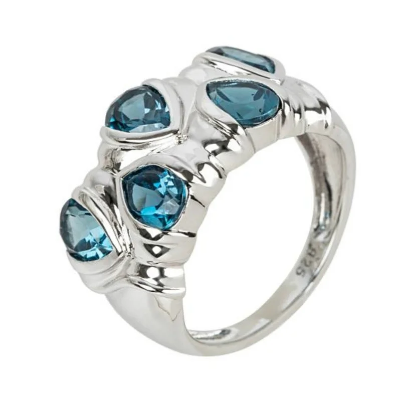 boho-inspired amethyst ring-925 Sterling Silver London Blue Topaz Ring