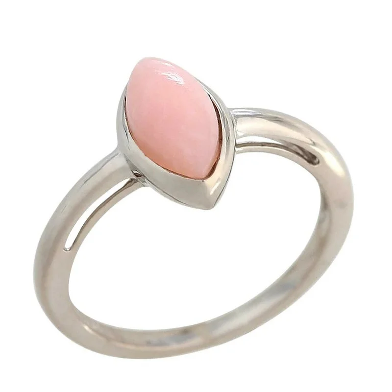 artisan-crafted tantalum ring-925 Sterling Silver Pink Opal Solitaire Ring