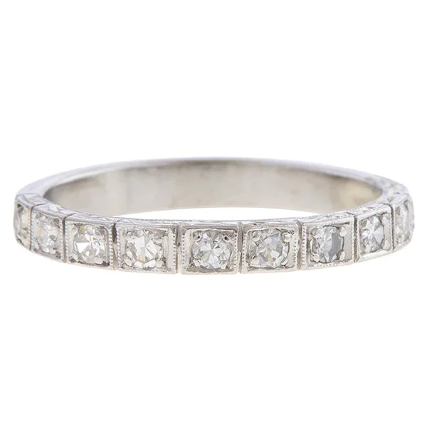 inscribed forever ring-Art Deco Diamond Band