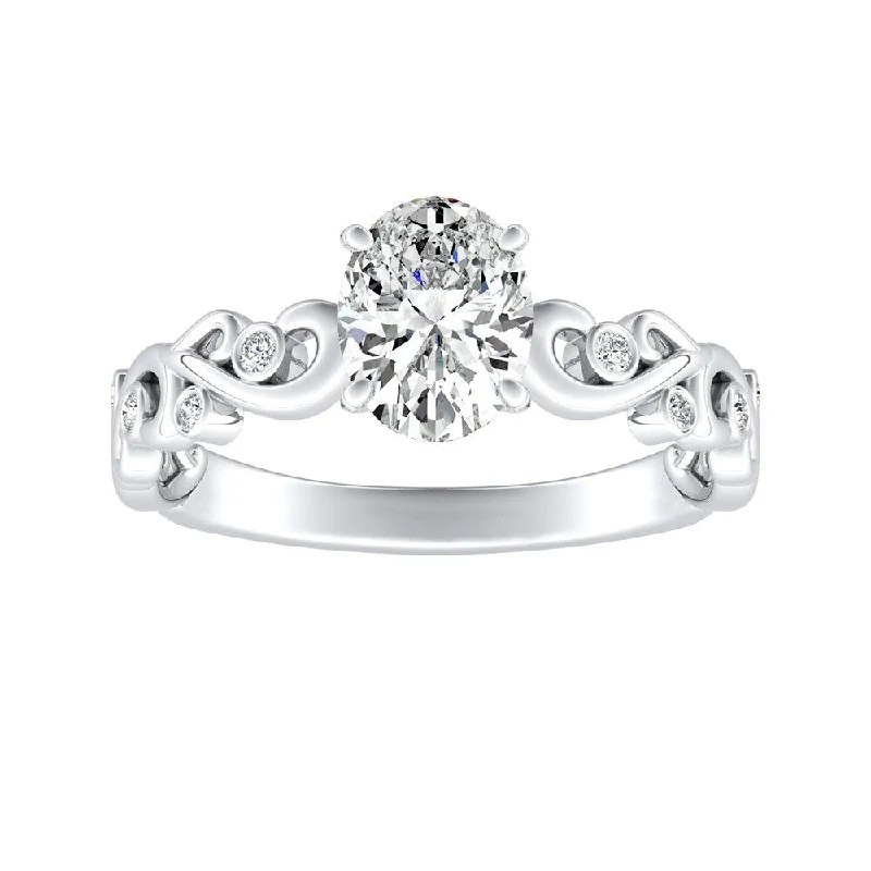 inscribed unity ring-Auriya 1ctw Vintage Oval-cut Solitaire Diamond Engagement Ring Platinum (H-I, SI1-SI2)