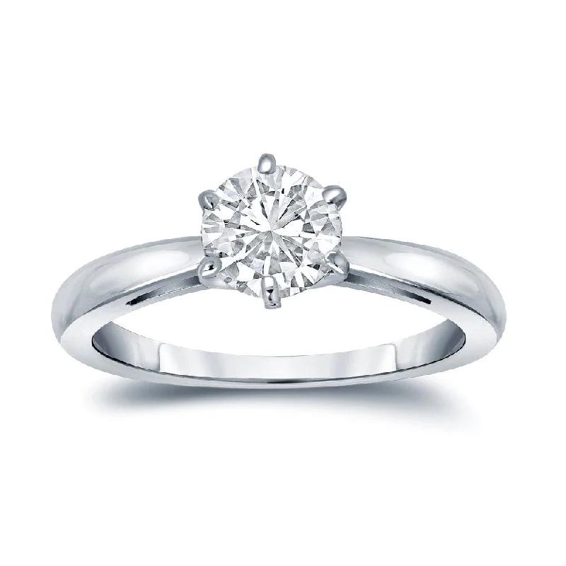 inscribed tradition ring-Auriya Platinum GIA Certified 2.25ct TDW Round 6-Prong Solitaire Diamond Engagement Ring