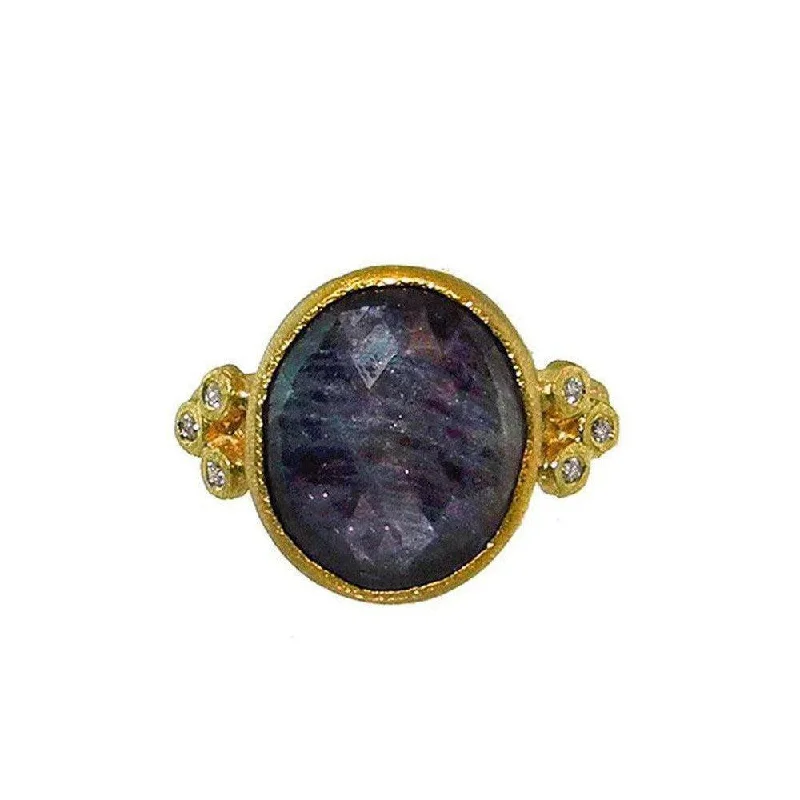 vintage-style amethyst ring-Blue Sapphire Ring 18k Gold