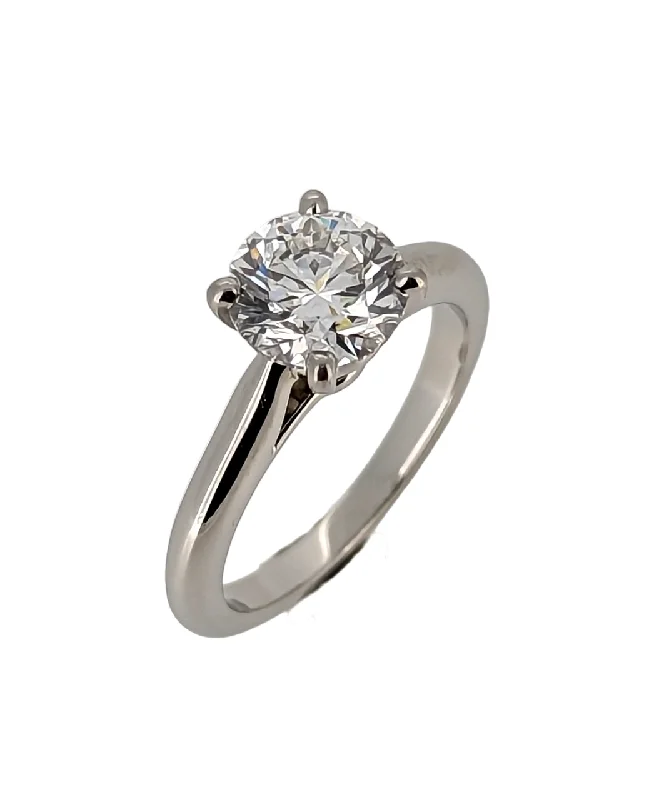 minimalist crest summit ring-Cartier 1.22 Carat E/VVS2 Round Diamond Solitaire Engagement Ring in Platinum