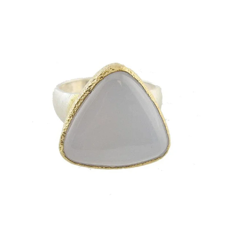 minimalist slope summit ring-Chalcedony Ring