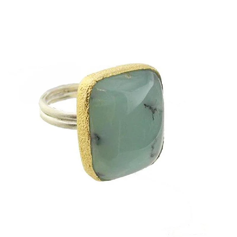 tarnished silver ring-Chalcedony Ring