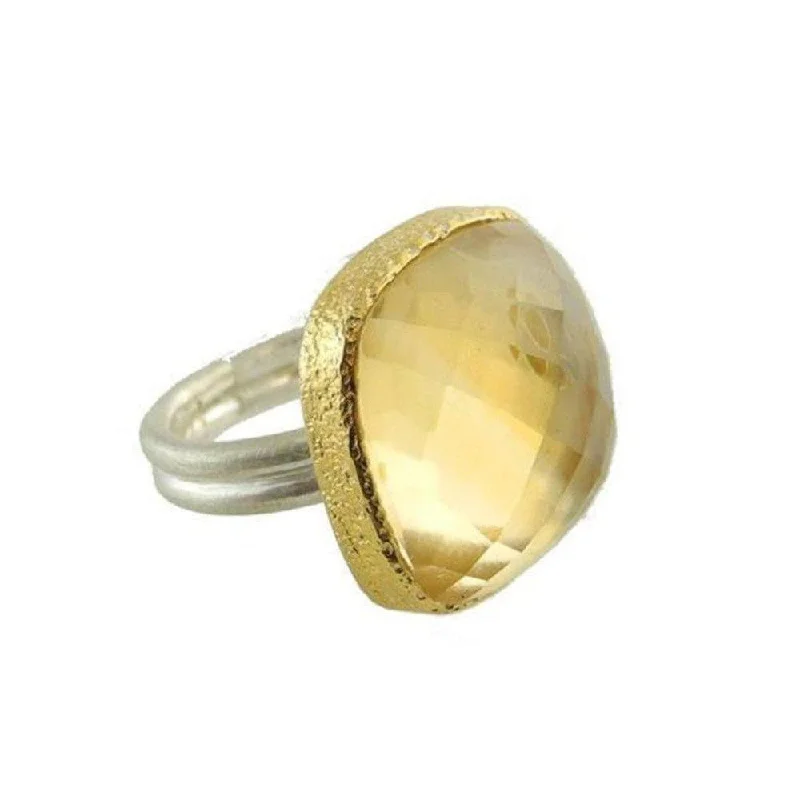 art deco sapphire ring-Citrine Ring