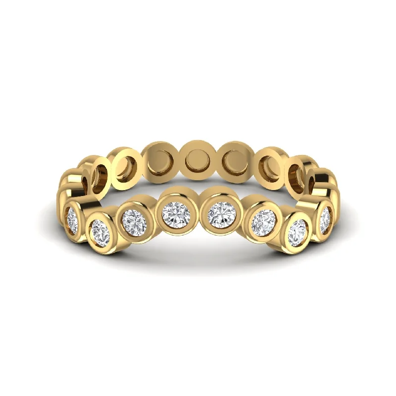 adjustable ridge crest ring-Curved Eternity Lab Diamond Ring