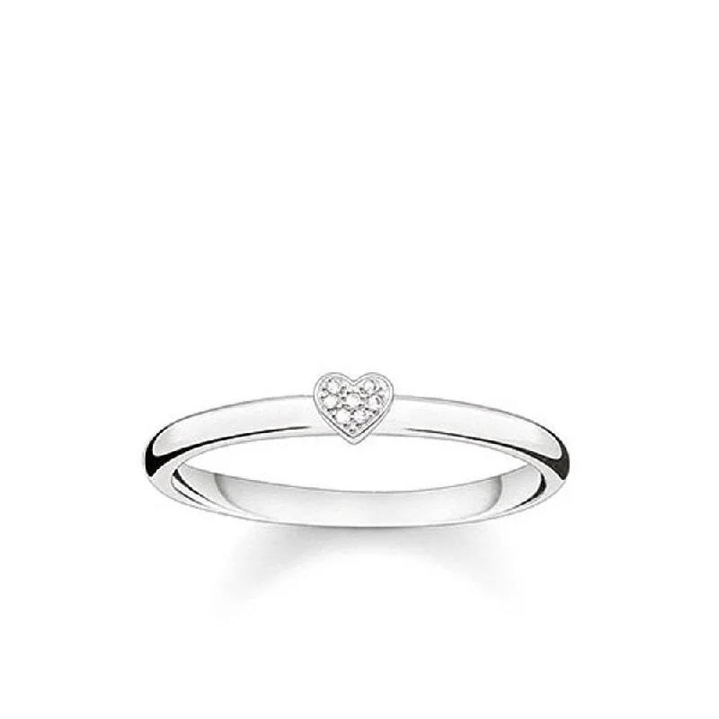 minimalist crest summit ring-D_TR0014 Diamond Heart Band