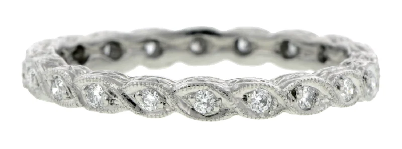 vintage-style ruby ring-Diamond Twist Eternity Band Ring