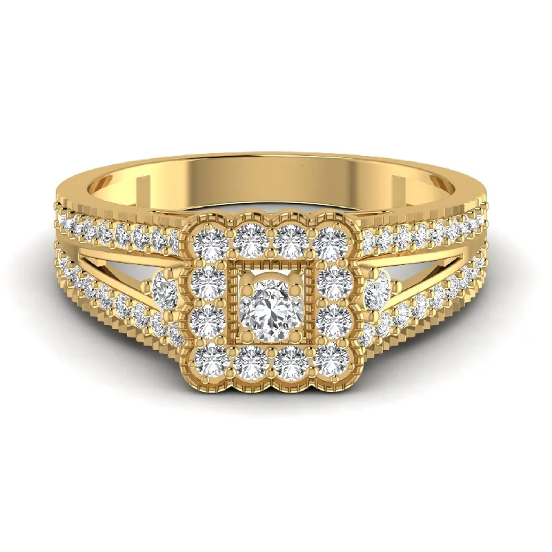 tarnished rose stack ring-Elegant Square Lab Diamond Ring