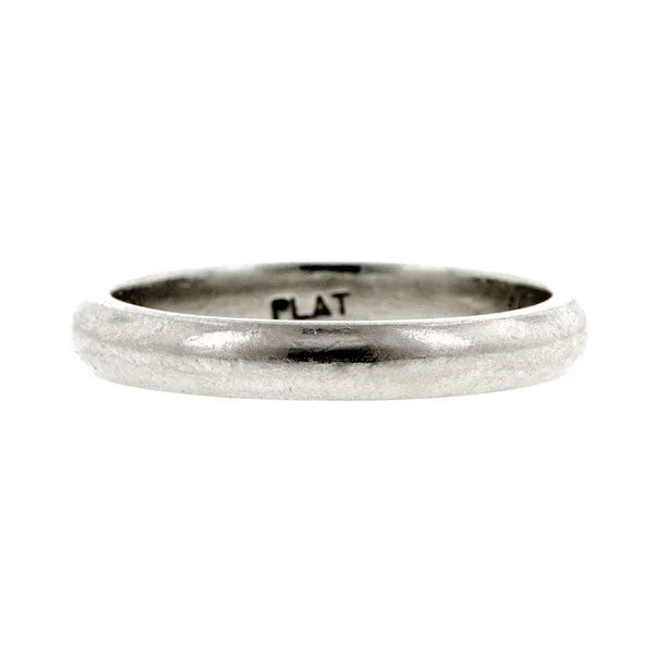 minimalist slope summit ring-Estate Wedding Band Ring, Platinum, Size 5.75