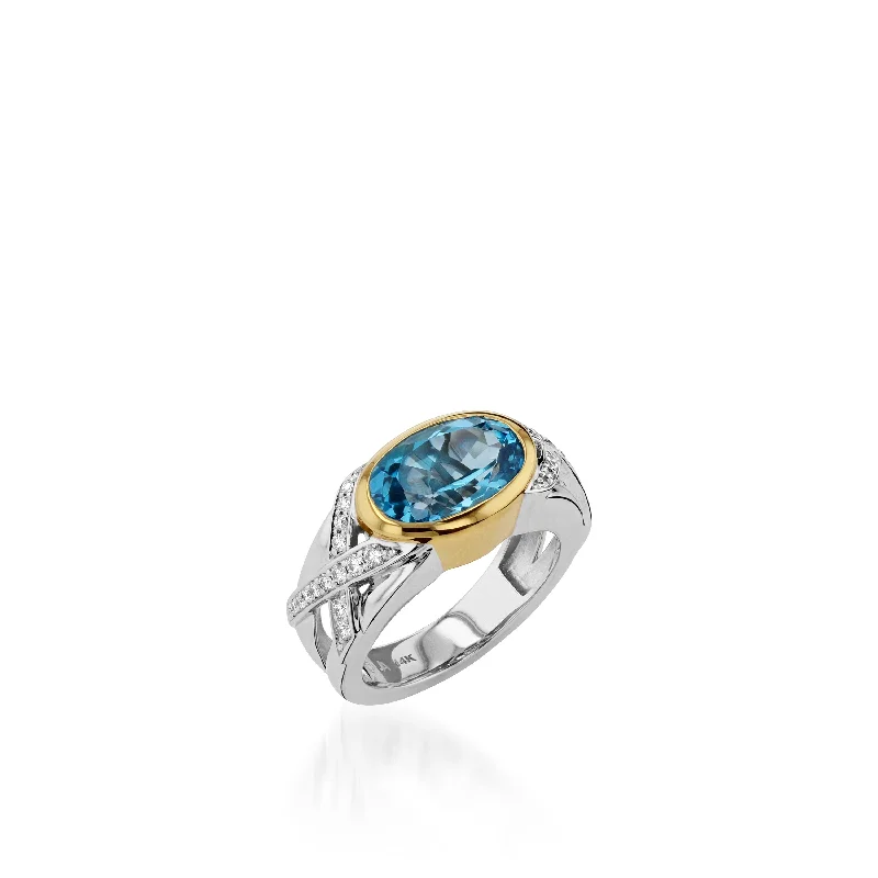 artisan-crafted gold ring-Paris X/O Gemstone Ring