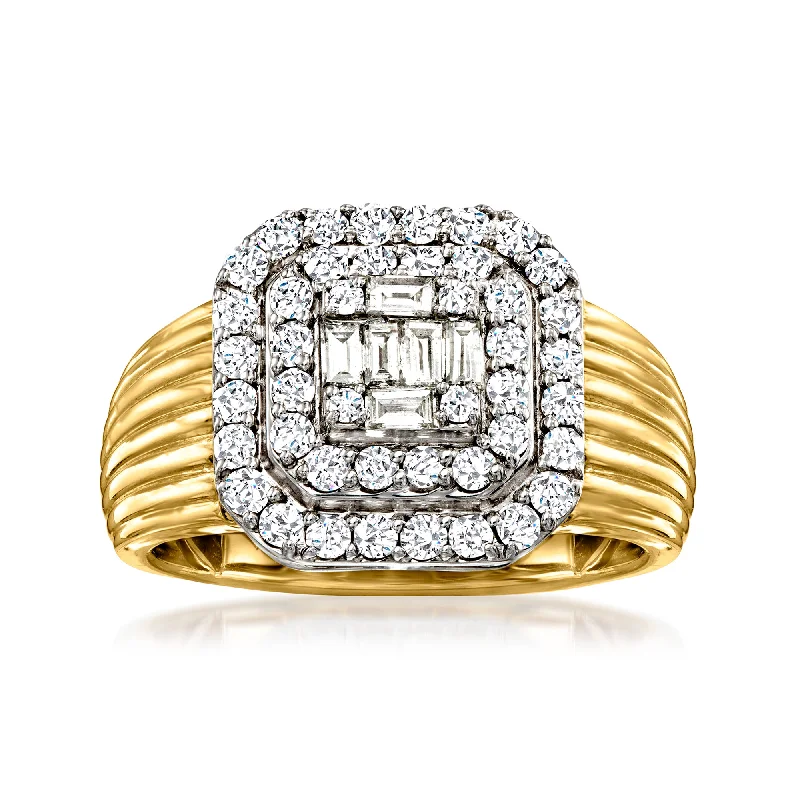 Ross-Simons Diamond Cluster Ring in 14kt 2-Tone Gold