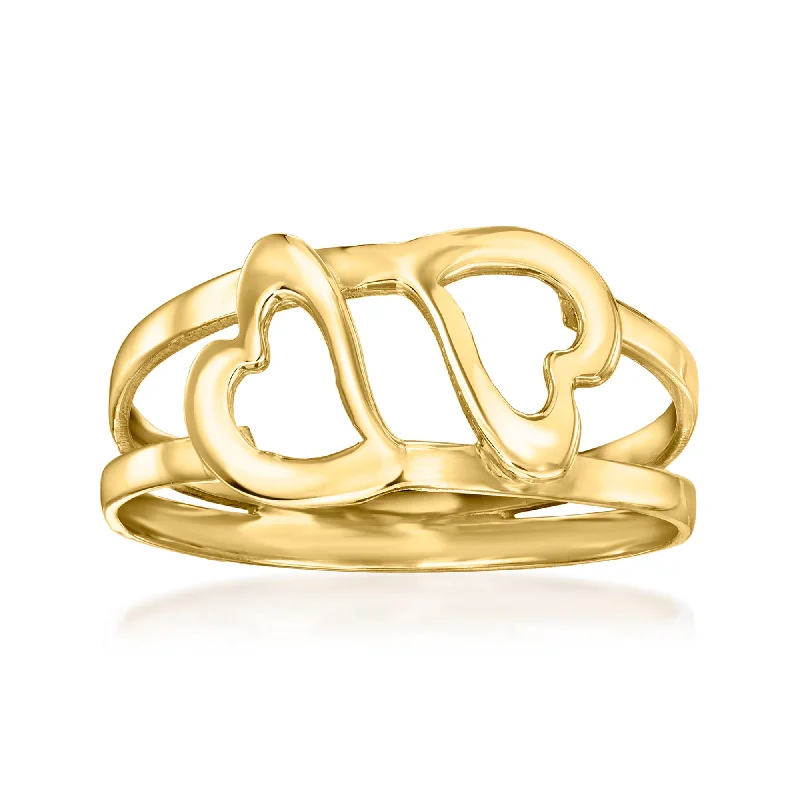 tarnished silver ring-Ross-Simons Italian 14kt Yellow Gold Heart Cutout Ring