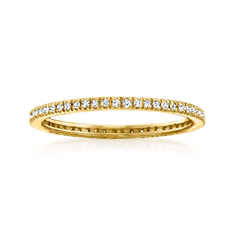 tarnished gold band ring-RS Pure by Ross-Simons Diamond Eternity Band in 14kt Yellow Gold