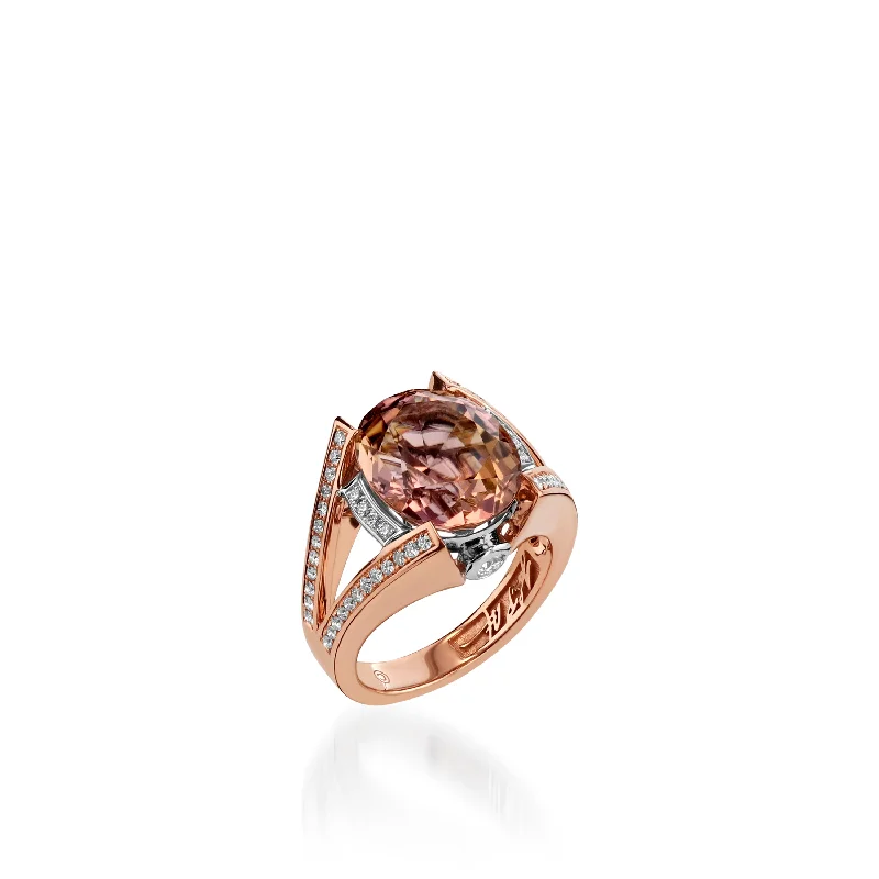 adjustable crest ridge ring-Signature Autumn Tourmaline and Diamond Ring