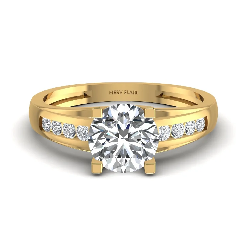 artisan-crafted silver ring-Solitaire Lab Diamond Gold Ring