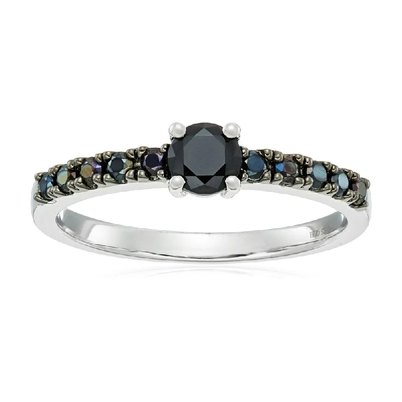 matte copper band ring-Sterling Silver Black Spinel Stackable Ring