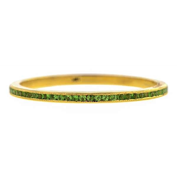 art deco turquoise ring-Tsavorite Garnet Wedding Eternity Band Ring, Gold