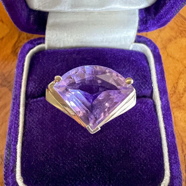 modern tiered topaz ring-Vintage Amethyst Ring