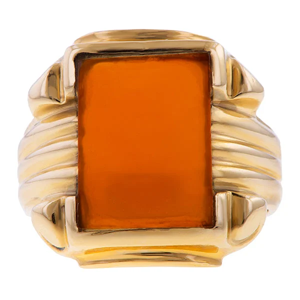 inscribed ancestry ring-Vintage Carnelian Ring