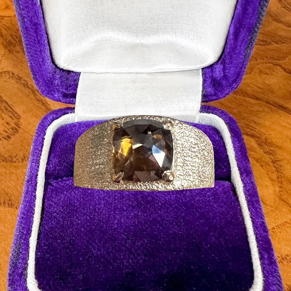 art deco jade ring-Vintage Cognac Diamond Ring, 2.02ct.