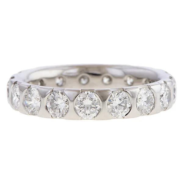 inscribed eternity ring-Vintage Diamond Eternity Band Ring, Size 7