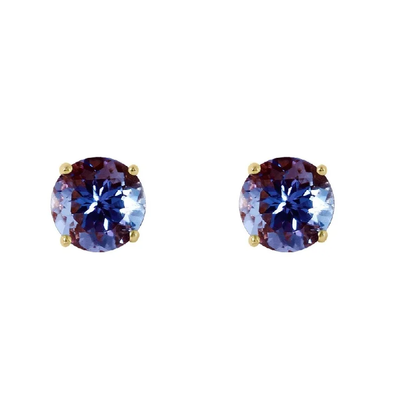 adjustable tin stud earrings-0.95 Carat 14K Solid Gold Joy In Your Eyes Tanzanite Earrings