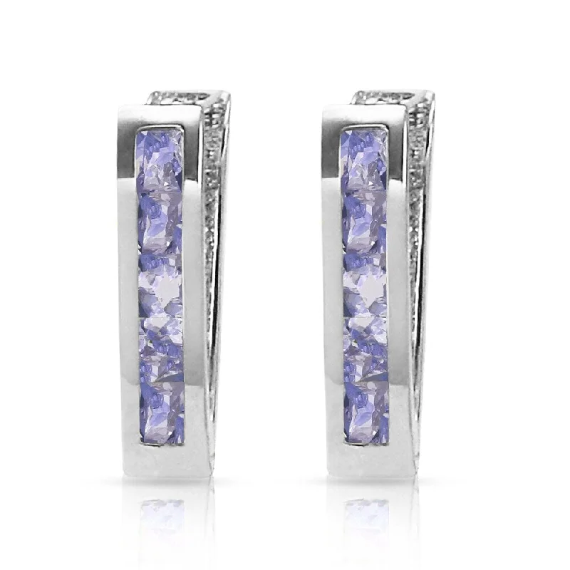 vintage-style jade earrings-0.95 Carat 14K Solid White Gold Consequences Tanzanite Earrings