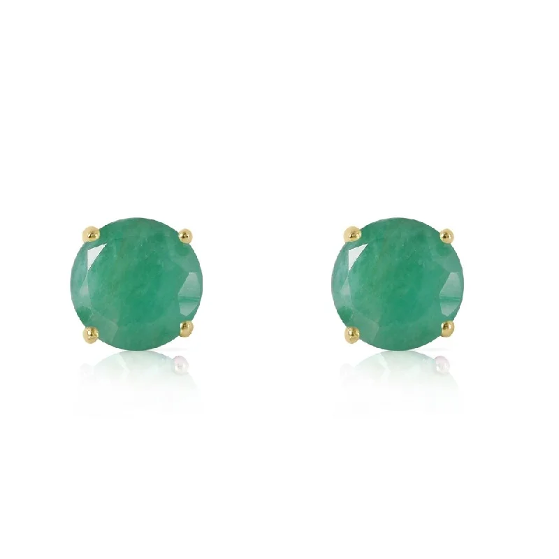 modern sculpted drop earrings-0.95 CTW 14K Solid Gold Spring Doesn't Fade Emerald Earrings