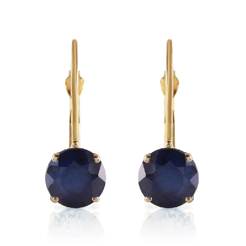 minimalist summit crest earrings-1.2 Carat 14K Solid Gold Blue Hue Sapphire Earrings