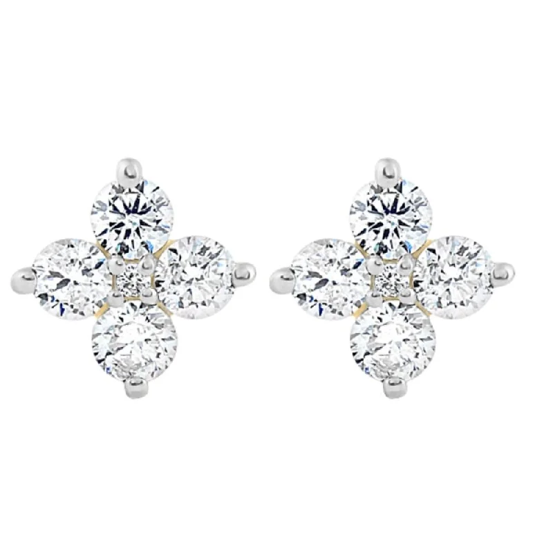 adjustable blaze earrings-1/2 Ct T.W. Round Diamond Star Studs Women's Yellow Gold Earrings Lab Grown