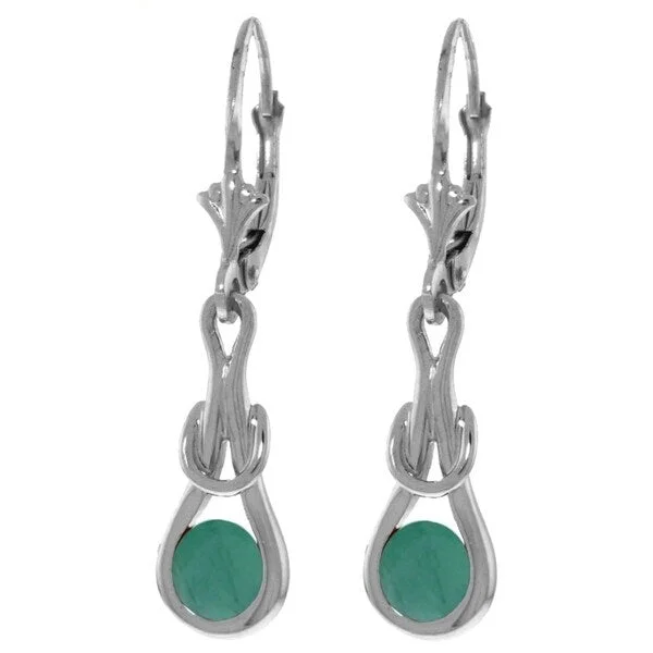 bohemian peak summit earrings-1.3 Carat 14K Solid White Gold Then There Was Love Emerald Earrings